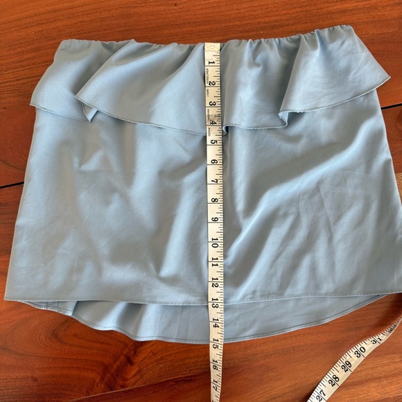 🦊 Free People Gray Strapless Ruffle Top - Picture 4 of 8